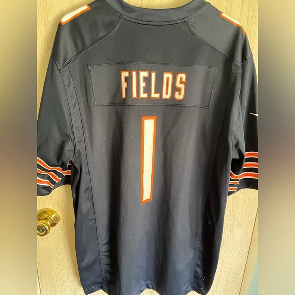 Justin Fields Chicago Bears #1 NIKE On Field Jersey Blue XL $175 - Picture 8 of 9